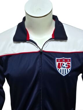 Team USA Full Zip Soccer Jacket, Men's Medium, Navy White, World Cup US Soccer
